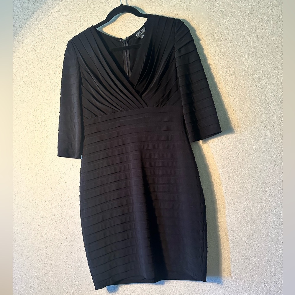 Black Adrianna Papel formal dress pleated